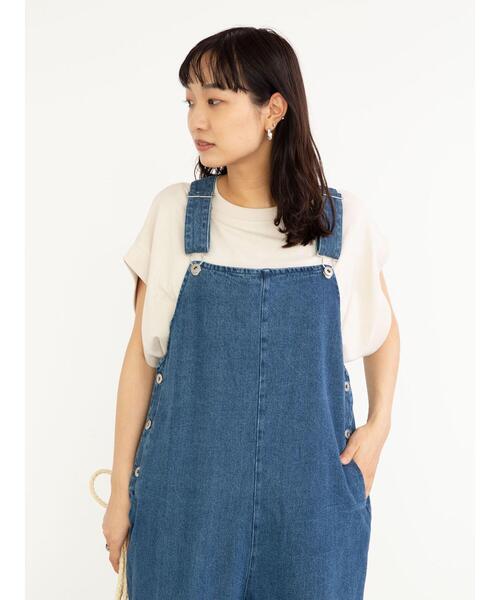 Sugar spoon（シュガースプーン）の「・SUGAR SPOON デニムサロペットパンツ＊（サロペット/オーバーオール・レディース・ブラック/インディゴブルー/ライトインディゴブルー・FREE）」の12枚目の写真