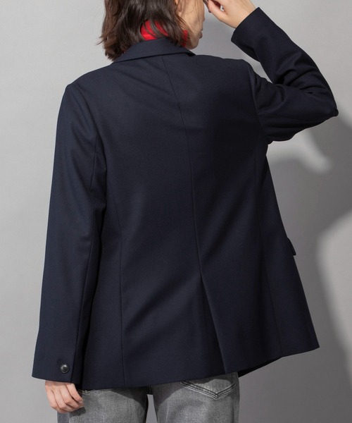 Munich（ミューニック）の「ウール×ヴィスコース2WAYツイル　ダブルテーラードジャケット（テーラードジャケット・レディース・ネイビー・FREE）」の10枚目の写真