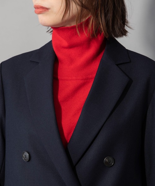 Munich（ミューニック）の「ウール×ヴィスコース2WAYツイル　ダブルテーラードジャケット（テーラードジャケット・レディース・ネイビー・FREE）」の12枚目の写真