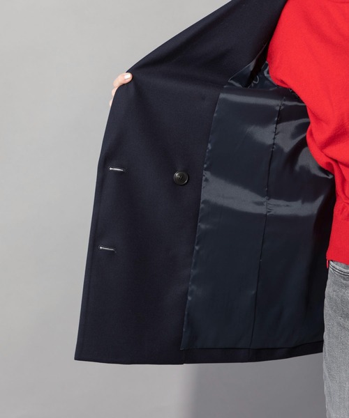 Munich（ミューニック）の「ウール×ヴィスコース2WAYツイル　ダブルテーラードジャケット（テーラードジャケット・レディース・ネイビー・FREE）」の19枚目の写真