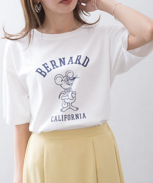 SpRay(スプレイ)の「アソートカレッジ Tシャツ(Tシャツ/カットソー・レディース・オフホワイト/アイボリー/スミクロ・FREE)」の2枚目の写真