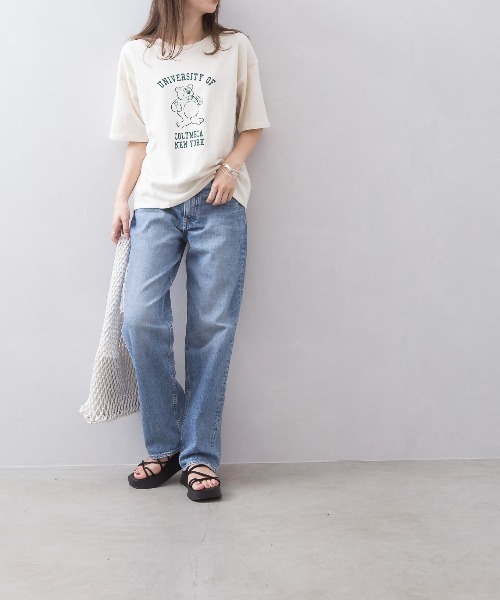 SpRay(スプレイ)の「アソートカレッジ Tシャツ(Tシャツ/カットソー・レディース・オフホワイト/アイボリー/スミクロ・FREE)」の4枚目の写真