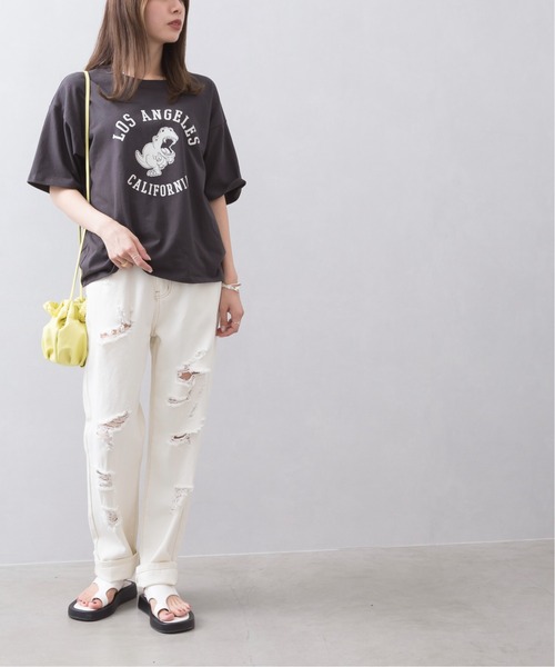 SpRay(スプレイ)の「アソートカレッジ Tシャツ(Tシャツ/カットソー・レディース・オフホワイト/アイボリー/スミクロ・FREE)」の6枚目の写真