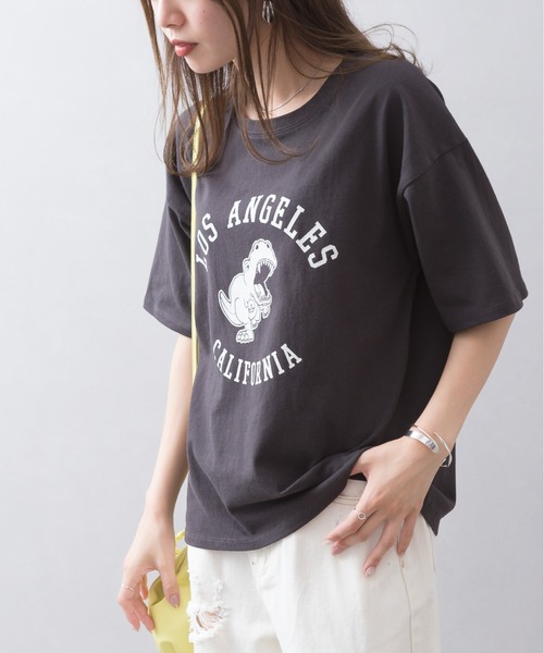 SpRay(スプレイ)の「アソートカレッジ Tシャツ(Tシャツ/カットソー・レディース・オフホワイト/アイボリー/スミクロ・FREE)」の7枚目の写真
