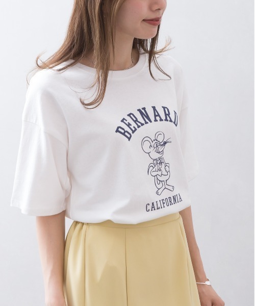 SpRay(スプレイ)の「アソートカレッジ Tシャツ(Tシャツ/カットソー・レディース・オフホワイト/アイボリー/スミクロ・FREE)」の9枚目の写真