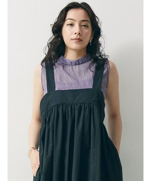 LAGUNAMOON（ラグナムーン）の「シアーワッシャーブラウス（シャツ/ブラウス・レディース・ネイビー/パープル/ベージュ・FREE）」の3枚目の写真