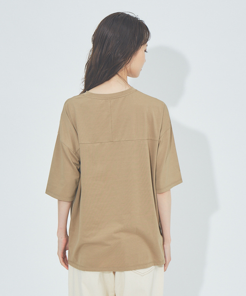 abahouse mavie（アバハウスマヴィ）の「【EC先行販売】ワイド5分袖ロゴTシャツ（Tシャツ/カットソー・レディース・ホワイト/ピンク/ベージュ/チャコールグレー/ボルドー/ホワイト系その他2/ブラック・フリー）」の14枚目の写真