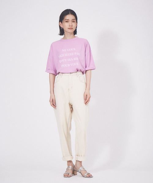 abahouse mavie（アバハウスマヴィ）の「【EC先行販売】ワイド5分袖ロゴTシャツ（Tシャツ/カットソー・レディース・ホワイト/ピンク/ベージュ/チャコールグレー/ボルドー/ホワイト系その他2/ブラック・フリー）」の18枚目の写真