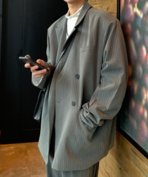 ilean ウールダブルブレスト セットアップ(ストライプ) Nikkei