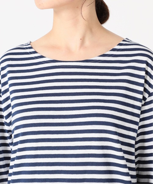 SLOBE IENA（スローブイエナ）の「【LE MINOR/ルミノア】SLOBE別注ボーダーカットソー【洗濯機洗い可】◆（Tシャツ/カットソー・レディース・ブラック/ネイビー/レッド・FREE）」の14枚目の写真