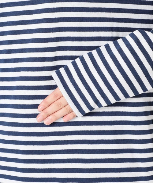 SLOBE IENA（スローブイエナ）の「【LE MINOR/ルミノア】SLOBE別注ボーダーカットソー【洗濯機洗い可】◆（Tシャツ/カットソー・レディース・ブラック/ネイビー/レッド・FREE）」の17枚目の写真