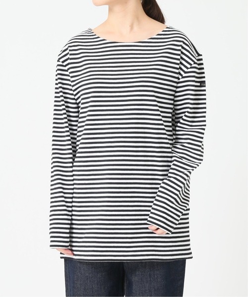 SLOBE IENA（スローブイエナ）の「【LE MINOR/ルミノア】SLOBE別注ボーダーカットソー【洗濯機洗い可】◆（Tシャツ/カットソー・レディース・ブラック/ネイビー/レッド・FREE）」の21枚目の写真