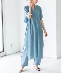 IENA LA BOUCLE コットンクレープ ロングプルオーバー◆