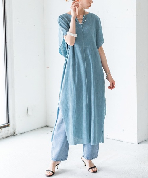 セール】IENA LA BOUCLE コットンクレープ ロングプルオーバー