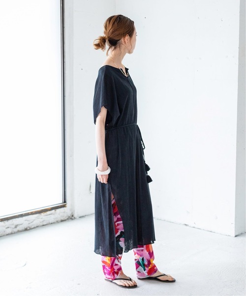 IENA LA BOUCLE(イエナラブークル)の「IENA LA BOUCLE コットンクレープ ロングプルオーバー◆(Tシャツ/カットソー・レディース・ブラック/ブルー・FREE)」の4枚目の写真