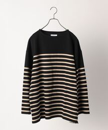 SHIPS any | SHIPS any: オーバーサイズ ボーダー マイクロ ボートネック カットソー/ロンT◇(Tシャツ/カットソー)