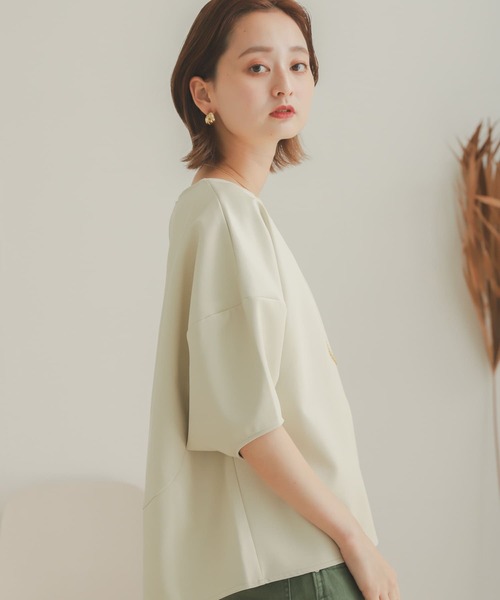 SENSE OF PLACE by URBAN RESEARCH（センスオブプレイスバイアーバンリサーチ）の「『WEB限定』フェイクレザーボリュームスリーブトップ（シャツ/ブラウス・レディース・ネイビー/ブラウン/アイボリー・ONE）」の7枚目の写真