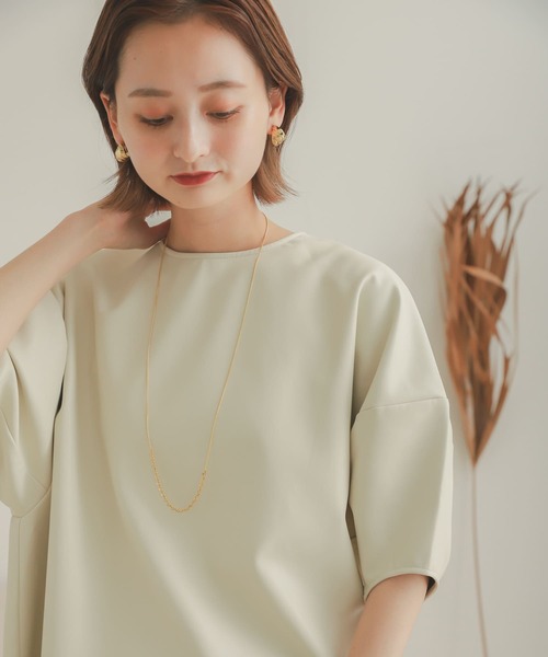 SENSE OF PLACE by URBAN RESEARCH（センスオブプレイスバイアーバンリサーチ）の「『WEB限定』フェイクレザーボリュームスリーブトップ（シャツ/ブラウス・レディース・ネイビー/ブラウン/アイボリー・ONE）」の9枚目の写真