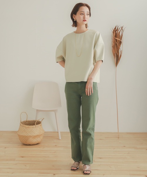 SENSE OF PLACE by URBAN RESEARCH（センスオブプレイスバイアーバンリサーチ）の「『WEB限定』フェイクレザーボリュームスリーブトップ（シャツ/ブラウス・レディース・ネイビー/ブラウン/アイボリー・ONE）」の14枚目の写真