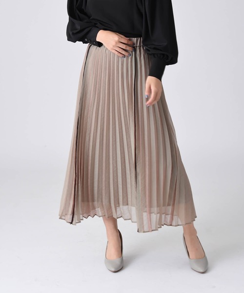 RAW FUDGE（ローファッジ）の「シャンブレーオーガンジープリースカート（スカート・レディース・ブラック/ベージュ/パープル・M）」の2枚目の写真