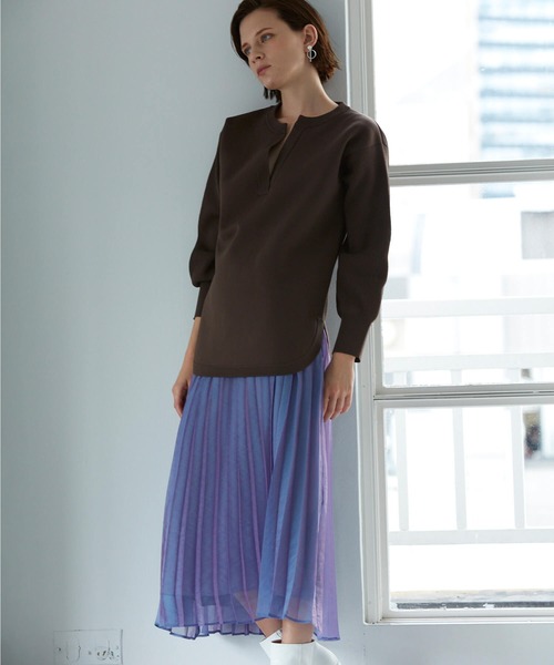 RAW FUDGE（ローファッジ）の「シャンブレーオーガンジープリースカート（スカート・レディース・ブラック/ベージュ/パープル・M）」の14枚目の写真