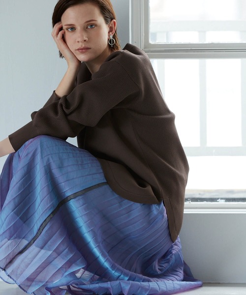 RAW FUDGE（ローファッジ）の「シャンブレーオーガンジープリースカート（スカート・レディース・ブラック/ベージュ/パープル・M）」の7枚目の写真