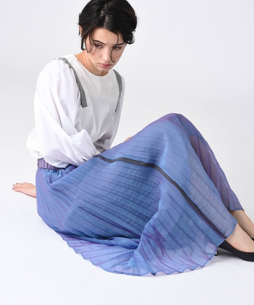 RAW FUDGE（ローファッジ）の「シャンブレーオーガンジープリースカート（スカート・レディース・ブラック/ベージュ/パープル・M）」の15枚目の写真