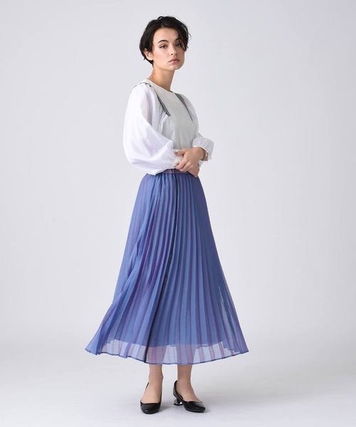 RAW FUDGE（ローファッジ）の「シャンブレーオーガンジープリースカート（スカート・レディース・ブラック/ベージュ/パープル・M）」の12枚目の写真