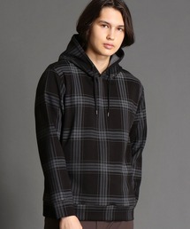 【canal deux Luxe】チェック柄 ダンボールニットフーディ