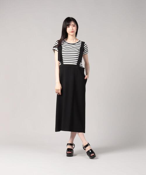 To b. by agnes b.（トゥービーバイアニエスベー）の「WR59 JUPE ジャンパースカート（ジャンパースカート・レディース・ブラック・40/38/36）」の2枚目の写真