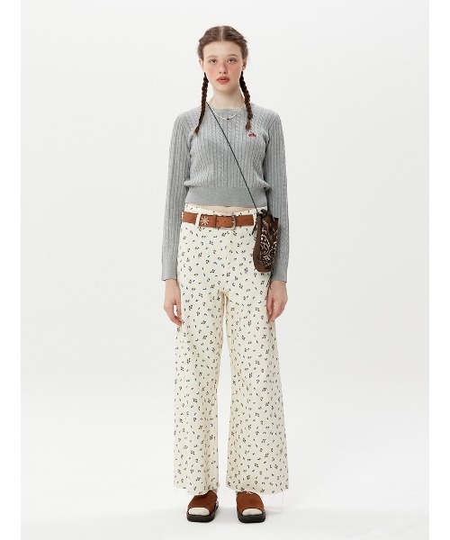 KIRSH(キルシー)の「A'GEM/9 × .kom『KIRSH/キルシー』SMALL CHERRY ROUND KNIT/スモールチェリー クロップド丈 ラウンドニットソー(ニット/セーター・レディース・ネイビー/グレー/グリーン・FREE)」の17枚目の写真