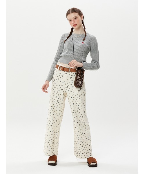 KIRSH(キルシー)の「A'GEM/9 × .kom『KIRSH/キルシー』SMALL CHERRY ROUND KNIT/スモールチェリー クロップド丈 ラウンドニットソー(ニット/セーター・レディース・ネイビー/グレー/グリーン・FREE)」の21枚目の写真