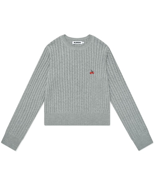 KIRSH(キルシー)の「A'GEM/9 × .kom『KIRSH/キルシー』SMALL CHERRY ROUND KNIT/スモールチェリー クロップド丈 ラウンドニットソー(ニット/セーター・レディース・ネイビー/グレー/グリーン・FREE)」の11枚目の写真