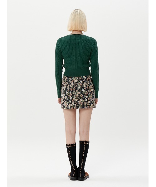 KIRSH(キルシー)の「A'GEM/9 × .kom『KIRSH/キルシー』SMALL CHERRY ROUND KNIT/スモールチェリー クロップド丈 ラウンドニットソー(ニット/セーター・レディース・ネイビー/グレー/グリーン・FREE)」の4枚目の写真