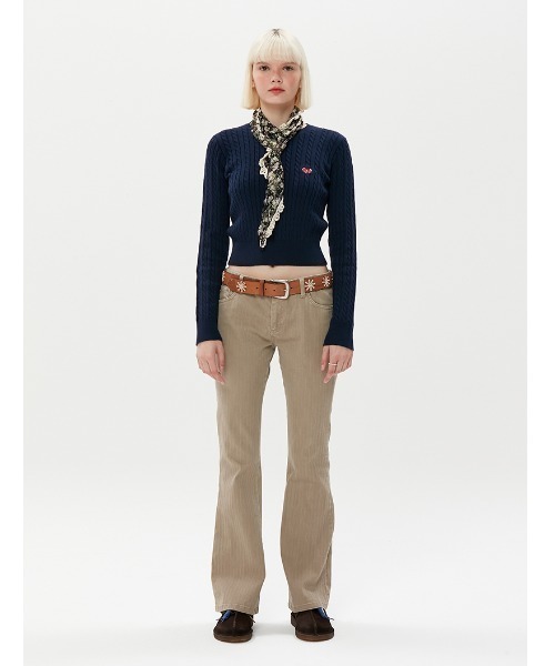 KIRSH(キルシー)の「A'GEM/9 × .kom『KIRSH/キルシー』SMALL CHERRY ROUND KNIT/スモールチェリー クロップド丈 ラウンドニットソー(ニット/セーター・レディース・ネイビー/グレー/グリーン・FREE)」の18枚目の写真