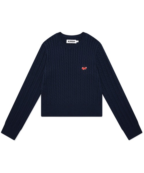 KIRSH(キルシー)の「A'GEM/9 × .kom『KIRSH/キルシー』SMALL CHERRY ROUND KNIT/スモールチェリー クロップド丈 ラウンドニットソー(ニット/セーター・レディース・ネイビー/グレー/グリーン・FREE)」の12枚目の写真