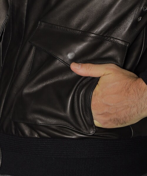 MACKINTOSH LONDON（マッキントッシュ ロンドン）の「【Weatherproofed Leather】A-2ブルゾン（ブルゾン・メンズ・ブラック・42/38/40）」の11枚目の写真