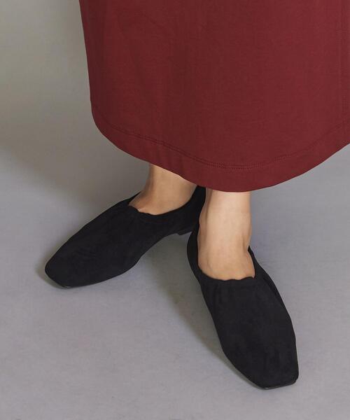 BEAUTY&YOUTH UNITED ARROWS(ビューティーアンドユースユナイテッドアローズ)の「BY ギャザーフラット シューズ◆(その他シューズ・レディース・ブラック/ライム・38/36/37/35h/36h/37h)」の1枚目の写真