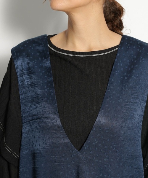 niko and...（ニコアンド）の「[MODE NORM CORE]テロテロスタージャカードマキシジャンスカ（ジャンパースカート・レディース・ブラック/グリーン/ダークブルー・MEDIUM/LARGE）」の16枚目の写真