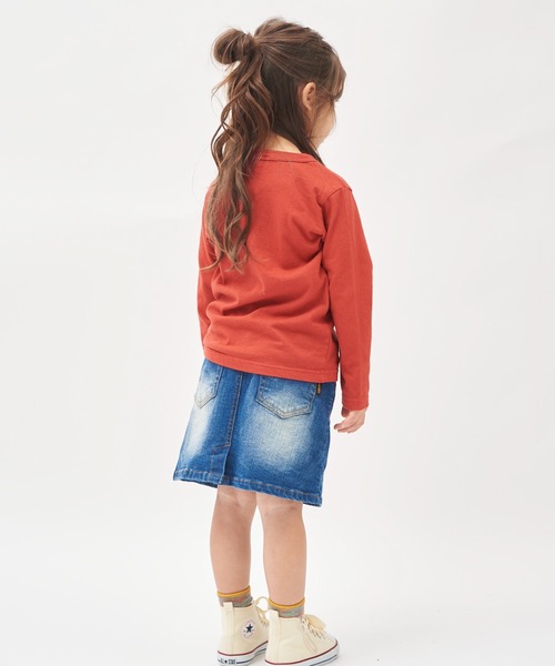 RUGGEDWORKS（ラゲッドワークス）の「《セットアップ可能》　デニムトスカート（デニムスカート・キッズ・サックスブルー/ブルー・90/100/110/120/130/140/150）」の4枚目の写真