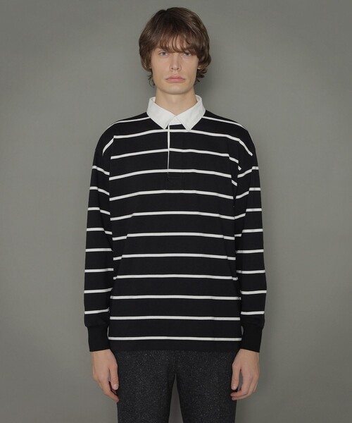 MACKINTOSH LONDON（マッキントッシュ ロンドン）の「ラガーボーダーポロシャツ（ポロシャツ・メンズ・ブラック・LL/M/L）」の4枚目の写真