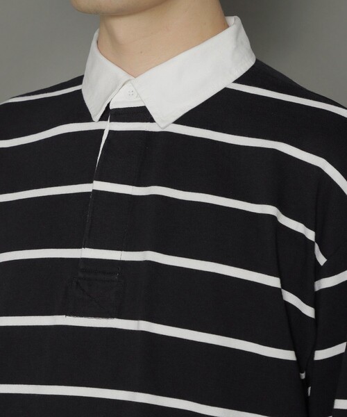 MACKINTOSH LONDON（マッキントッシュ ロンドン）の「ラガーボーダーポロシャツ（ポロシャツ・メンズ・ブラック・LL/M/L）」の6枚目の写真