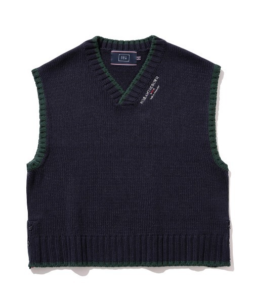 ROMANTIC CROWN(ロマンティッククラウン)の「【ROMANTIC CROWN】SIDE BUTTON VEST / ロマンティッククラウン サイドボタン プレッピー ベスト(ベスト・メンズ・ネイビー/オートミール・SMALL/MEDIUM/LARGE)」の13枚目の写真
