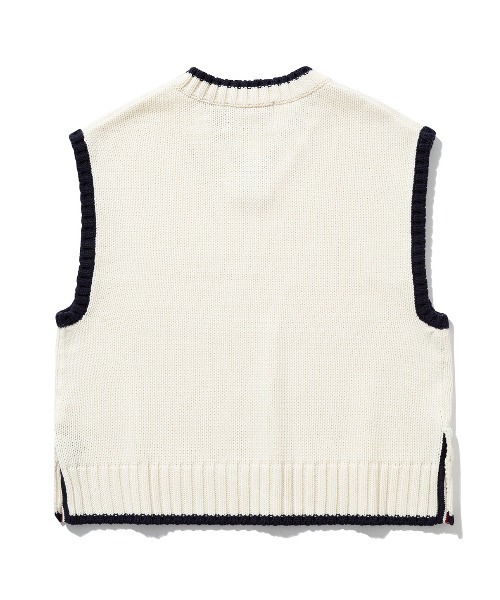 ROMANTIC CROWN(ロマンティッククラウン)の「【ROMANTIC CROWN】SIDE BUTTON VEST / ロマンティッククラウン サイドボタン プレッピー ベスト(ベスト・メンズ・ネイビー/オートミール・SMALL/MEDIUM/LARGE)」の7枚目の写真