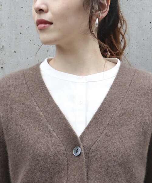 ONIGIRI（オニギリ）の「ラクーン混　ニットカーディガン（カーディガン/ボレロ・レディース・ベージュ/ブラウン/ターコイズブルー・FREE）」の16枚目の写真