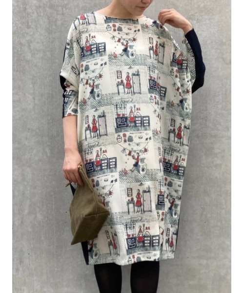 BEARDSLEY(ビアズリー)の「Houseworkマルワンピース(ワンピース・レディース・ブラック/アイボリー・FREE)」の1枚目の写真