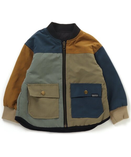BREEZE（ブリーズ）の「リバーシブルキルトジャケット（ノーカラージャケット・キッズ・ベージュ/カーキ/レインボー・100/110/120/130/140/90/150）」の21枚目の写真