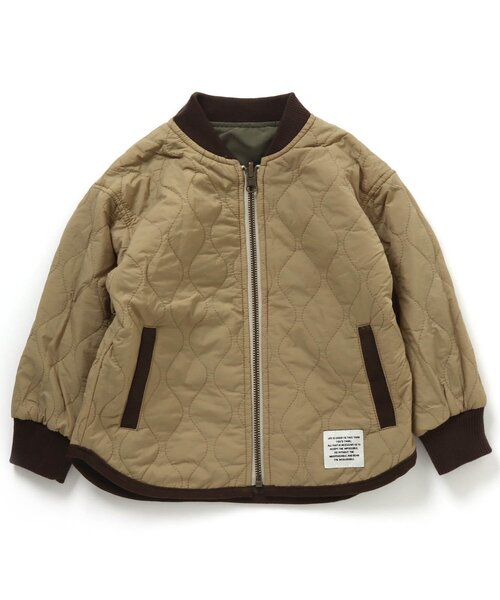 BREEZE（ブリーズ）の「リバーシブルキルトジャケット（ノーカラージャケット・キッズ・ベージュ/カーキ/レインボー・100/110/120/130/140/90/150）」の18枚目の写真