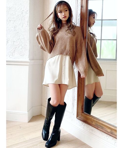 RESEXXY（リゼクシー）の「スクエアミドルブーツ（ブーツ・レディース・ブラック/ブラウン・SMALL/MEDIUM/LARGE）」の8枚目の写真