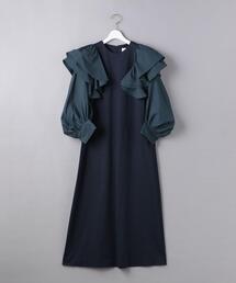 FLICKA（フリッカ）の「＜FLICKA（フリッカ）＞コンビ フリルスリーブ ワンピース ■■■▲（ワンピース・レディース）」
